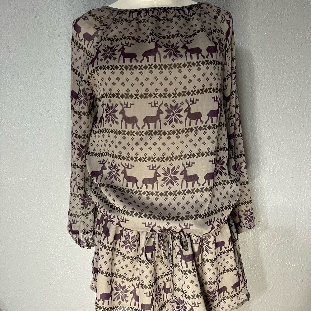 Chocol Raffine Robe • Women’s 3/4 sleeve Rain Deer Robe - Picture 11 of 13